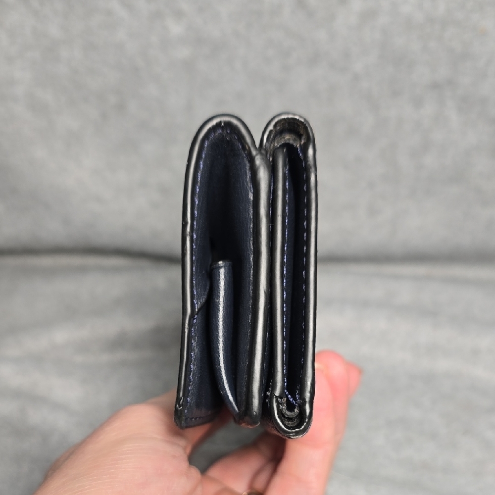 Coach Compact Tri-fold Navy Signature Wallet - Picture 11 of 16